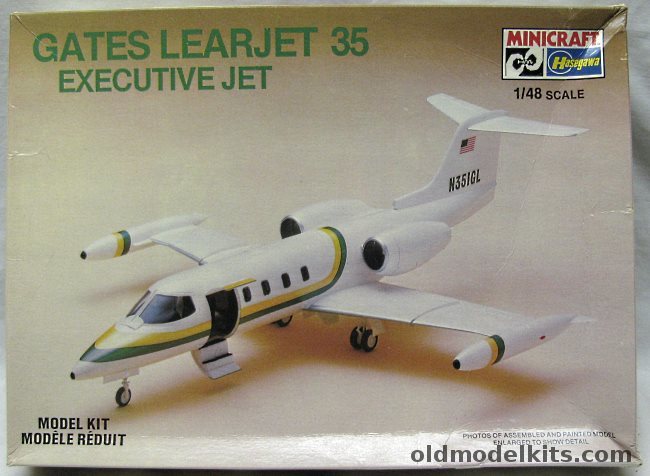 Hasegawa 1/48 Gates Learjet 35 Executive Jet, 1169 plastic model kit